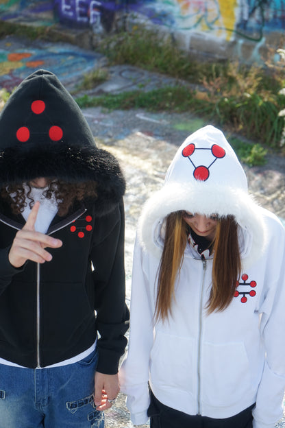 Black Divine dog Fur parka hoodie