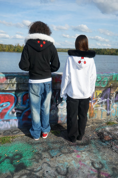 Black Divine dog Fur parka hoodie