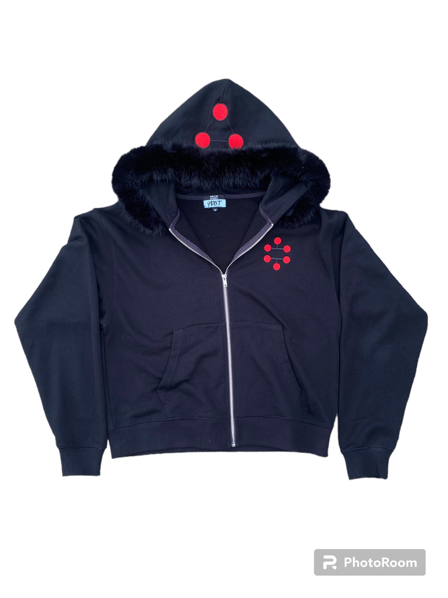 Black Divine dog Fur parka hoodie