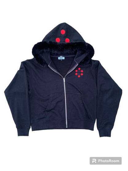 Black Divine dog Fur parka hoodie