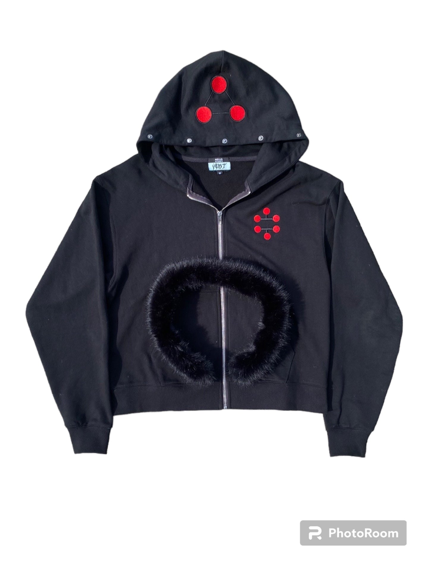 Black Divine dog Fur parka hoodie